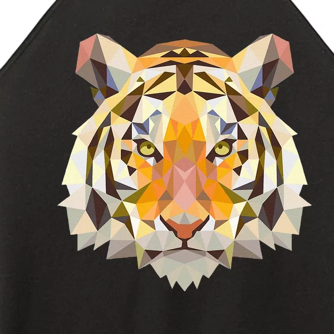 Tiger Face Wild Animal Tiger Women’s Perfect Tri Rocker Tank