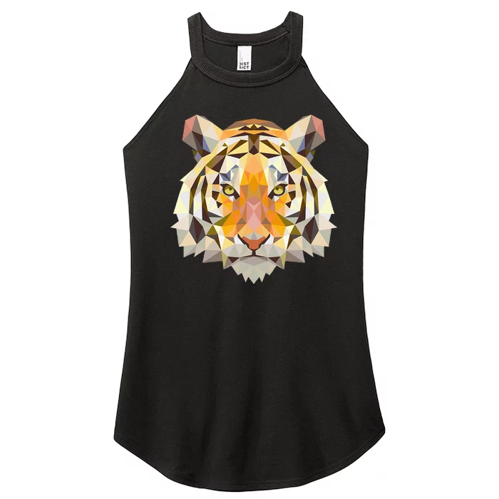 Tiger Face Wild Animal Tiger Women’s Perfect Tri Rocker Tank