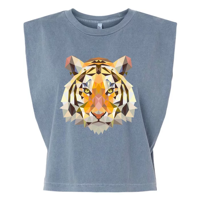 Tiger Face Wild Animal Tiger Garment-Dyed Women's Muscle Tee