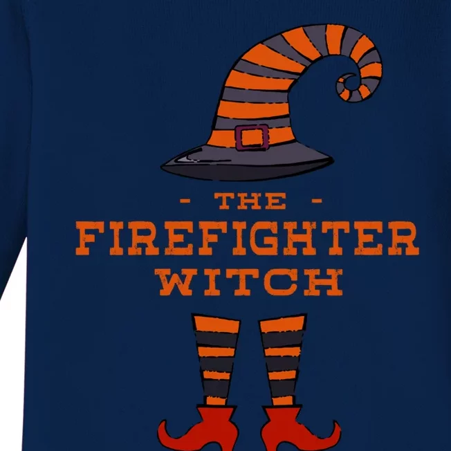 The Firefighter Witch Fire Halloween Fire Marshal Scary Gift Baby Long Sleeve Bodysuit