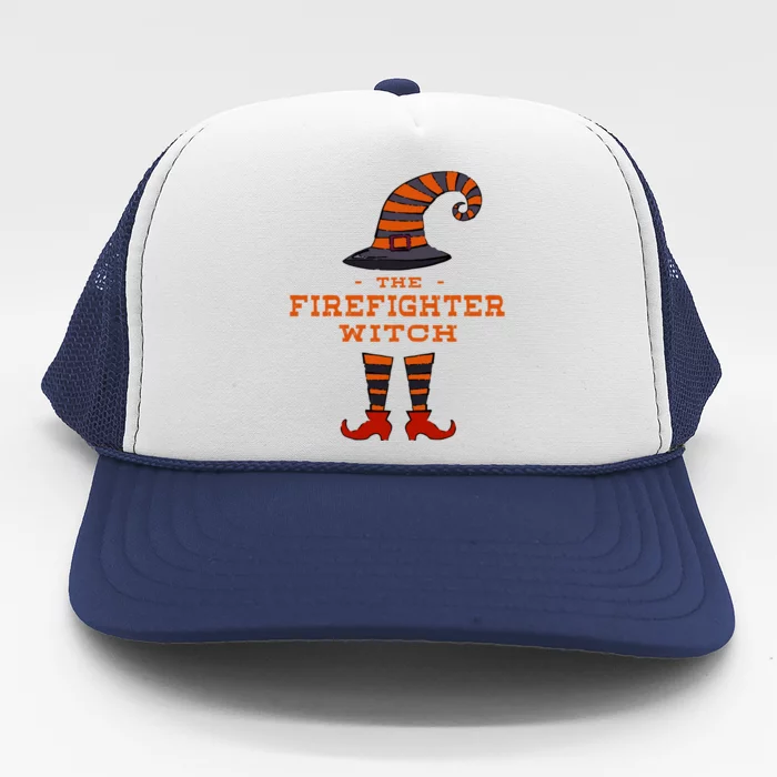 The Firefighter Witch Fire Halloween Fire Marshal Scary Gift Trucker Hat