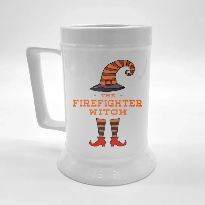 The Firefighter Witch Fire Halloween Fire Marshal Scary Gift Front & Back Beer Stein