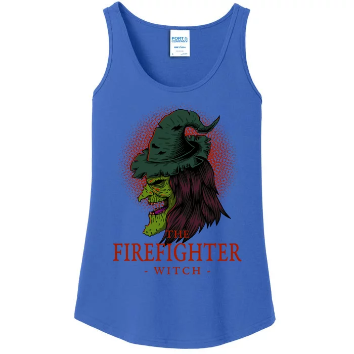 The Firefighter Witch Halloween Fire Scary Fire Marshal Funny Gift Ladies Essential Tank