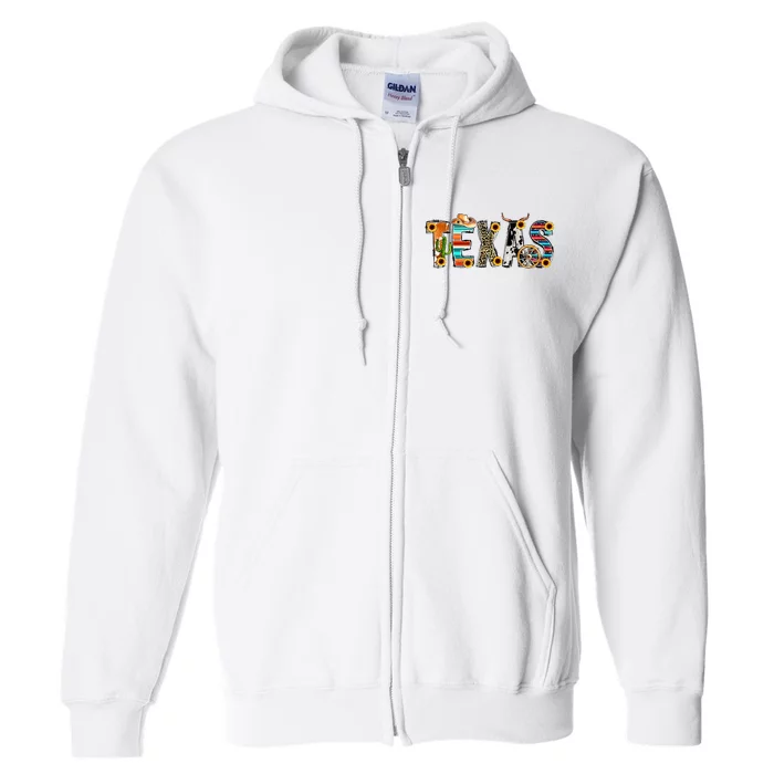 Texas For Women Cactus Texas For Girl Texas Yall Full Zip Hoodie