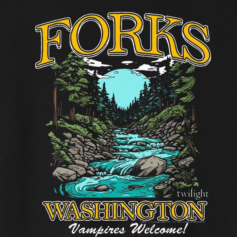 Twilight Forks Washington Vampires Welcome Women's Crop Top Tee