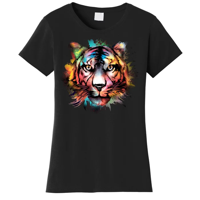 Tiger Face Watercolor Women's T-Shirt