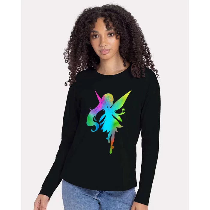 Tooth Fairy Watercolor Style Image Gift Gift Womens Cotton Relaxed Long Sleeve T-Shirt