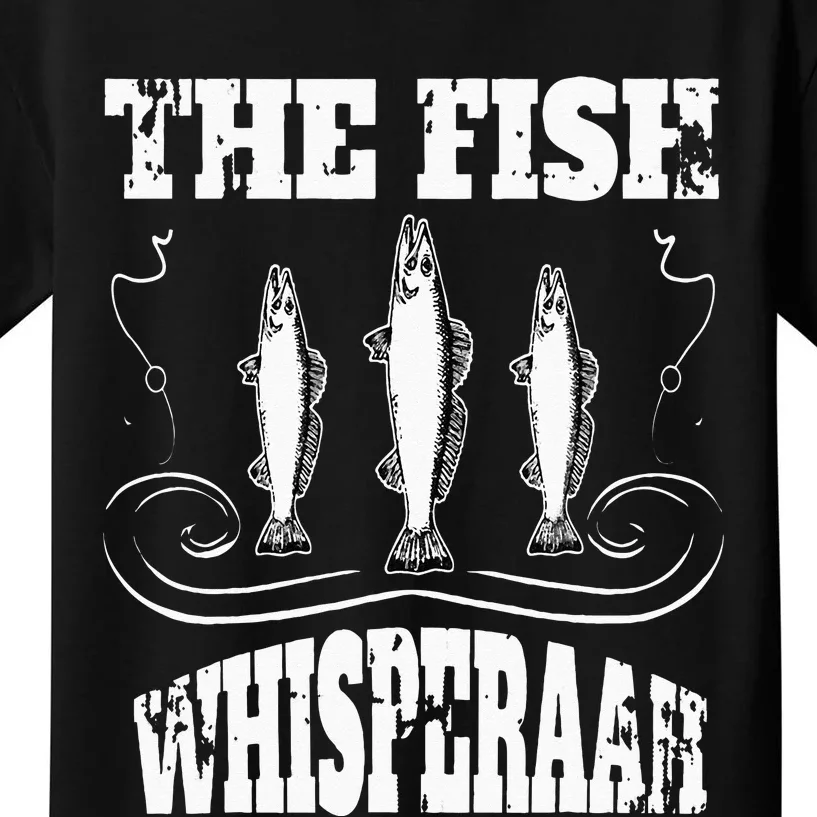 The Fish Whisperaah Reel Hook Adventure Trout Outdoor Rod Kids T-Shirt