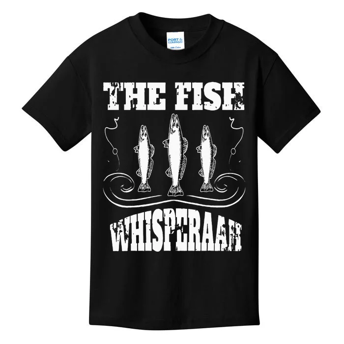 The Fish Whisperaah Reel Hook Adventure Trout Outdoor Rod Kids T-Shirt