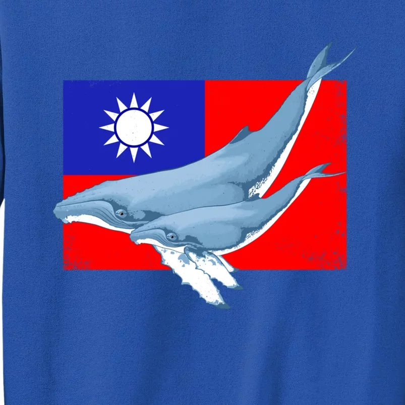 Taiwan Flag With Humpback Whales Meaningful Gift Tall Sweatshirt