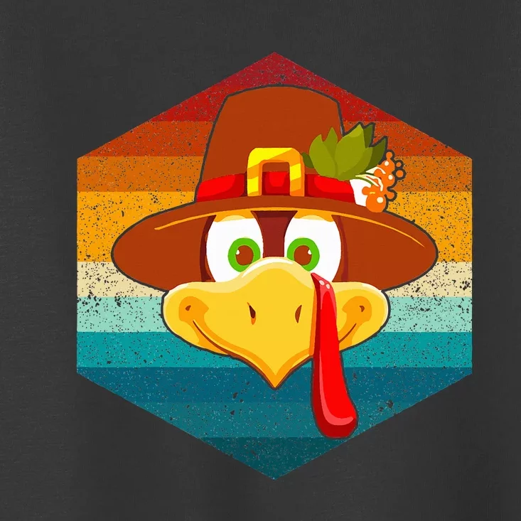 Turkey Face With Retro Vintage Background For Thanksgiving Toddler T-Shirt