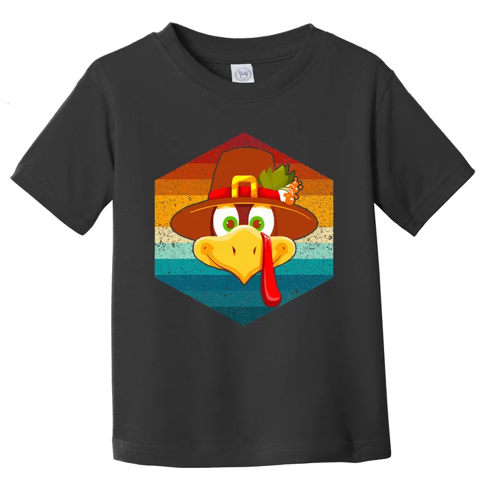 Turkey Face With Retro Vintage Background For Thanksgiving Toddler T-Shirt