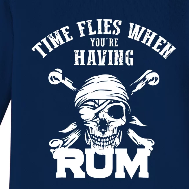 Time Flies When YouRe Having Rum Rum Drinkers Baby Long Sleeve Bodysuit