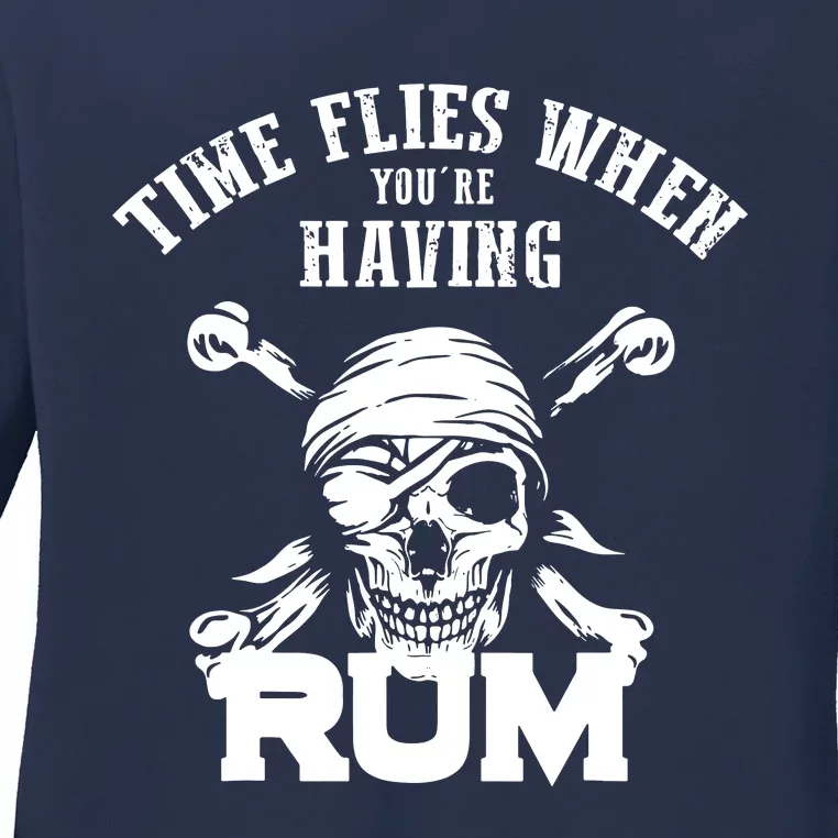 Time Flies When YouRe Having Rum Rum Drinkers Ladies Long Sleeve Shirt