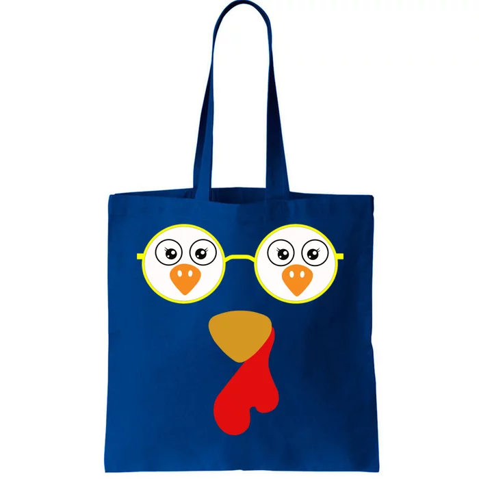 Turkey Face With Sunglasses Turkey Face Thanksgiving Day Meaningful Gift Tote Bag