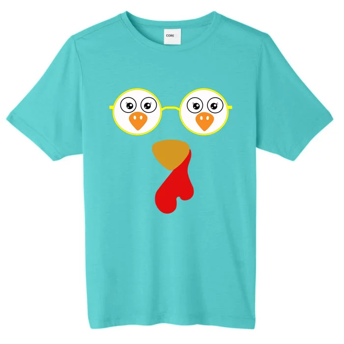 Turkey Face With Sunglasses Turkey Face Thanksgiving Day Meaningful Gift ChromaSoft Performance T-Shirt