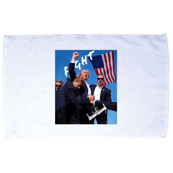 Trump Fight With Fist In Air Facsimile Signature Microfiber Hand Towel