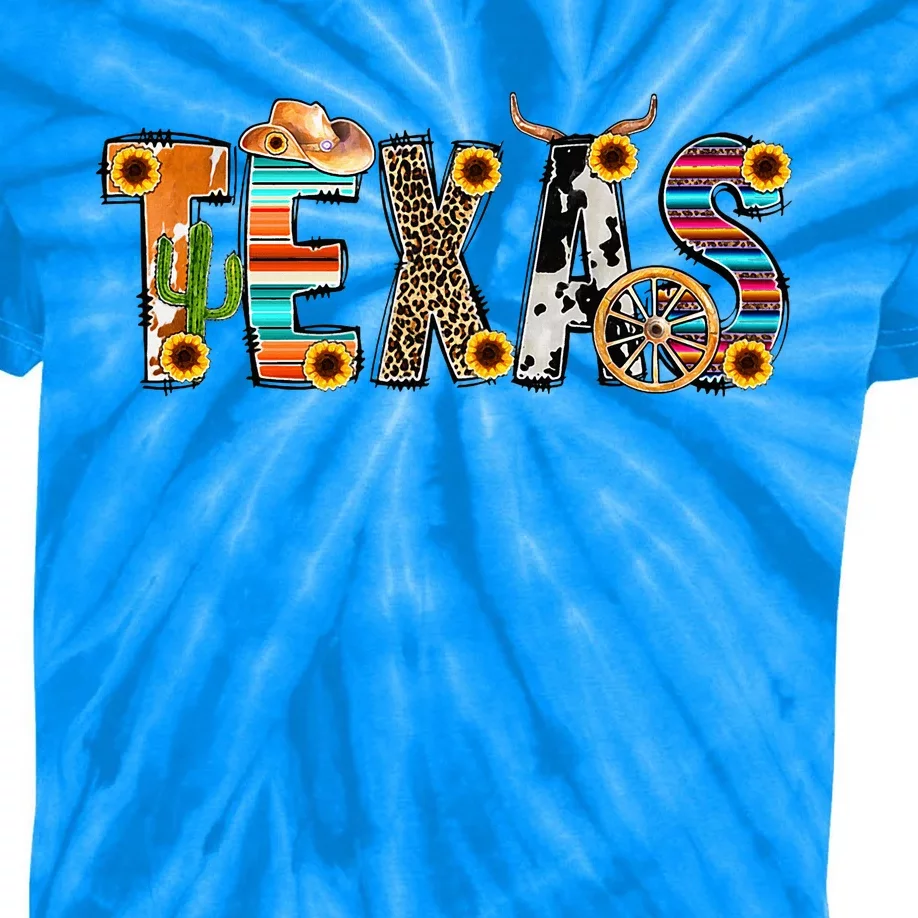 Texas For Women Cactus Texas For Girl Texas Yall Kids Tie-Dye T-Shirt