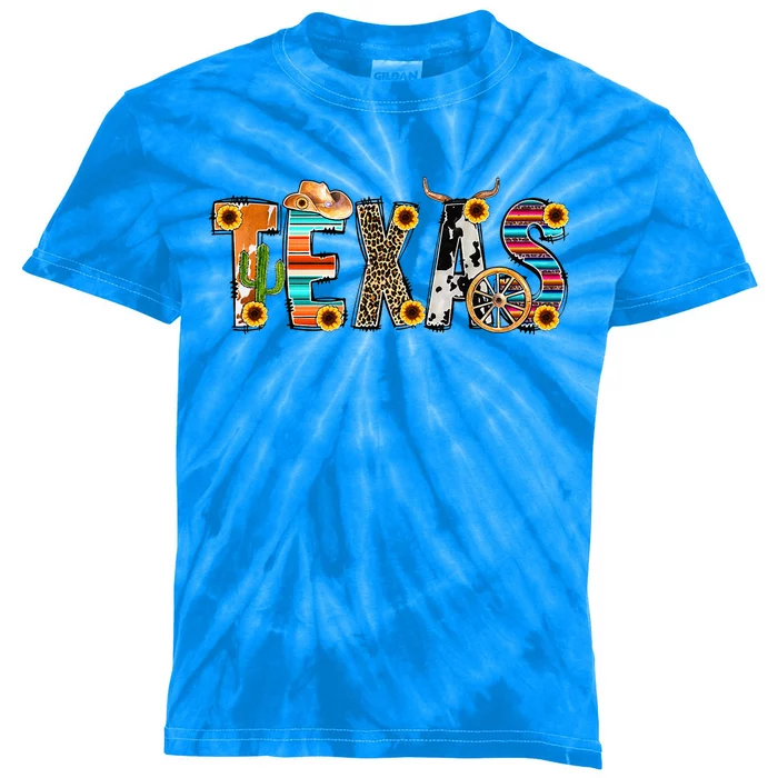 Texas For Women Cactus Texas For Girl Texas Yall Kids Tie-Dye T-Shirt