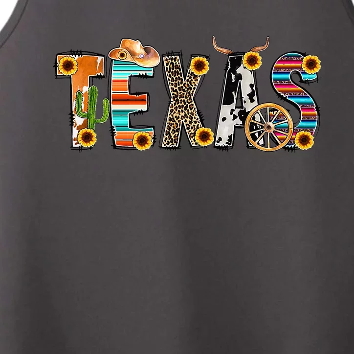 Texas For Women Cactus Texas For Girl Texas Yall Performance Tank