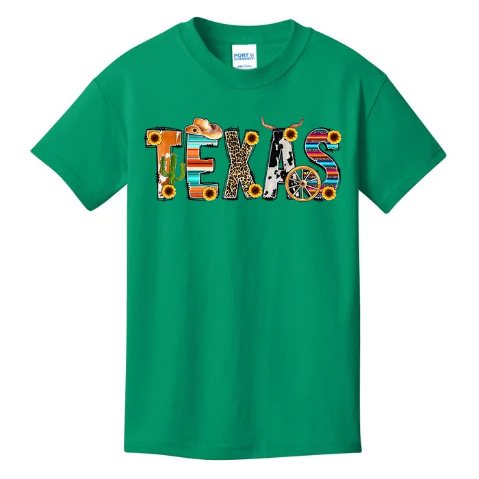 Texas For Women Cactus Texas For Girl Texas Yall Kids T-Shirt