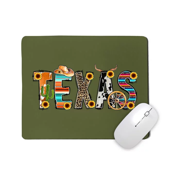 Texas For Women Cactus Texas For Girl Texas Yall Mousepad