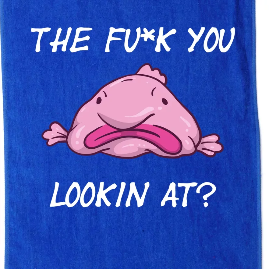 The Fuck You Looking At Funny Blobfish Deep Sea Fish Funny Gift Platinum Collection Golf Towel