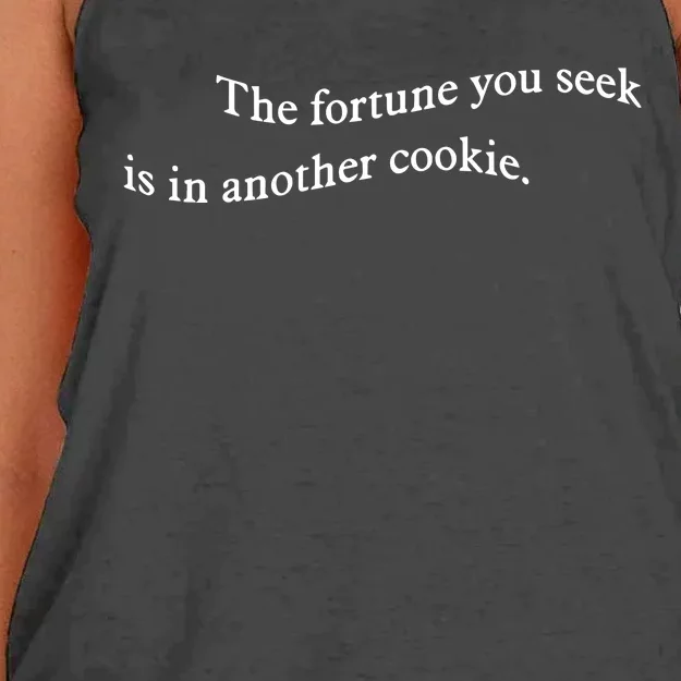 The Fortune You Seek Is In Another Cookie Women's Knotted Racerback Tank