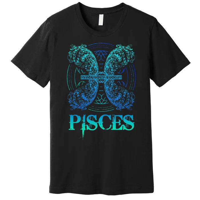 Two Fish Zodiac Sign Symbol Horoscope Pisces Premium T-Shirt