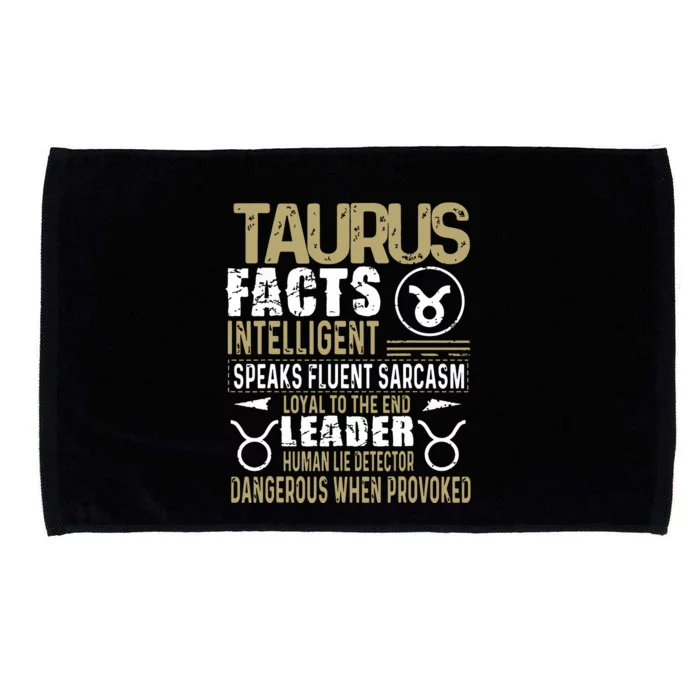 TAURUS Facts Zodiac Sign Birthday Gift April May Microfiber Hand Towel