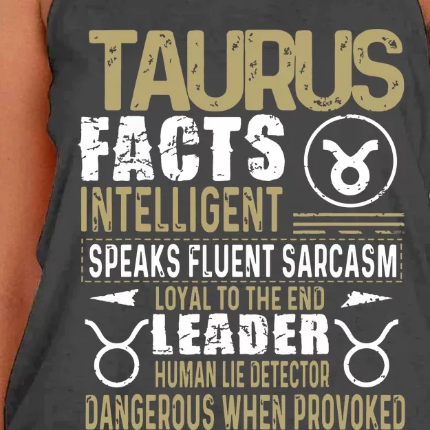 TAURUS Facts Zodiac Sign Birthday Gift April May Women's Knotted Racerback Tank