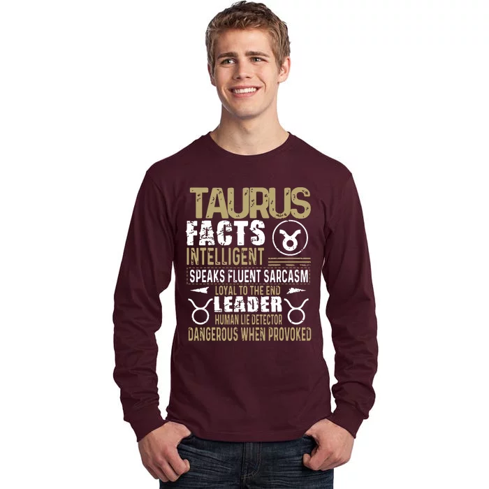 TAURUS Facts Zodiac Sign Birthday Gift April May Tall Long Sleeve T-Shirt