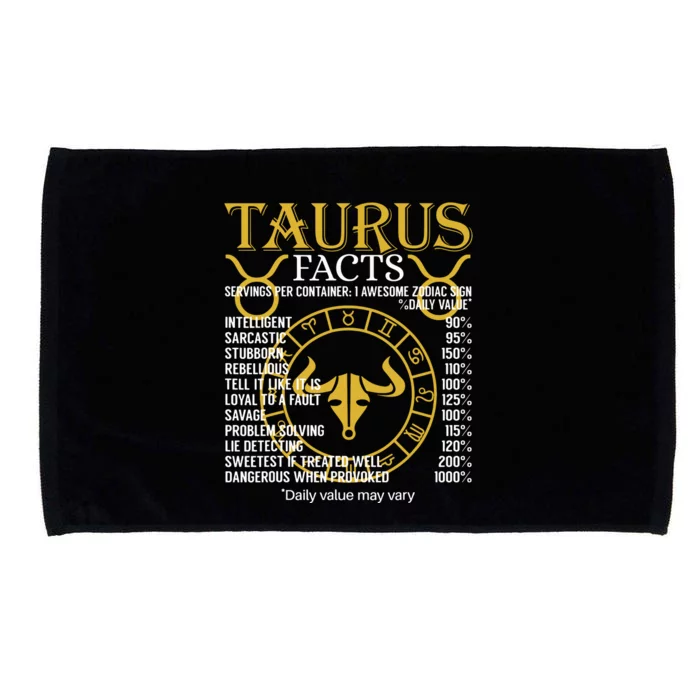 Taurus Facts Zodiac Sign Microfiber Hand Towel