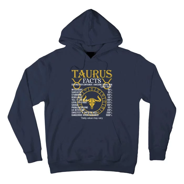 Taurus Facts Zodiac Sign Tall Hoodie