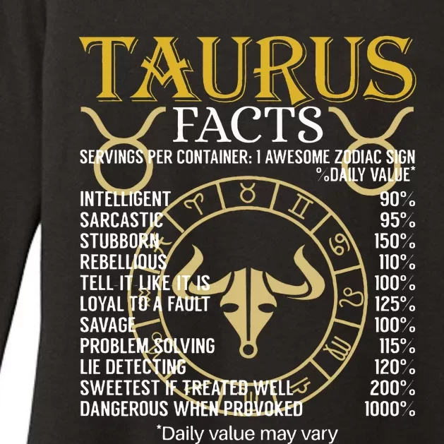 Taurus Facts Zodiac Sign Womens CVC Long Sleeve Shirt