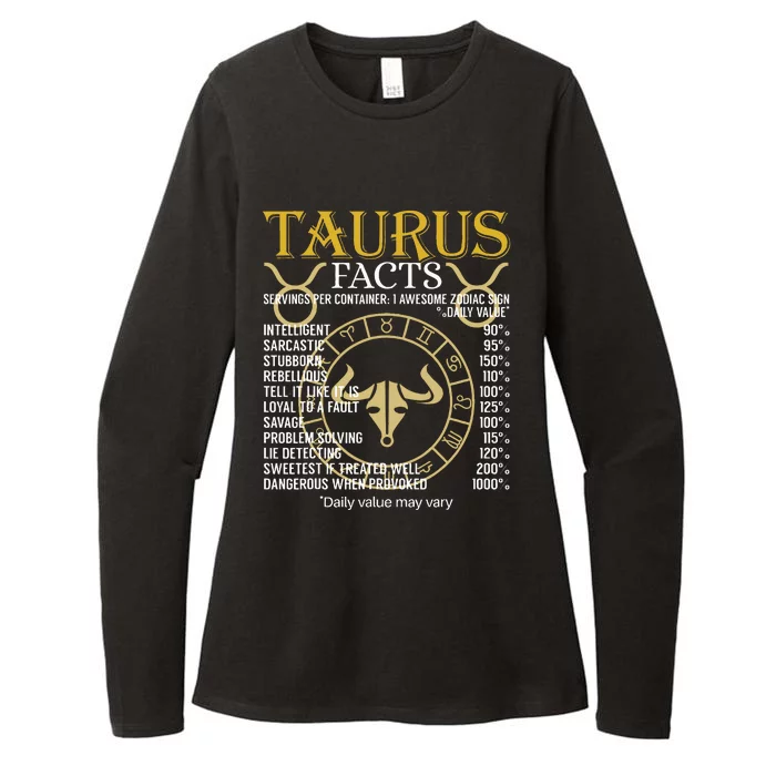 Taurus Facts Zodiac Sign Womens CVC Long Sleeve Shirt