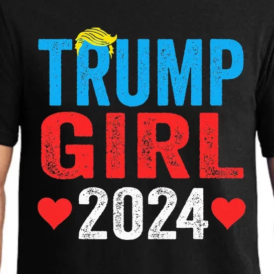 Trump Girl 2024 S Cute Trump Flag Pajama Set