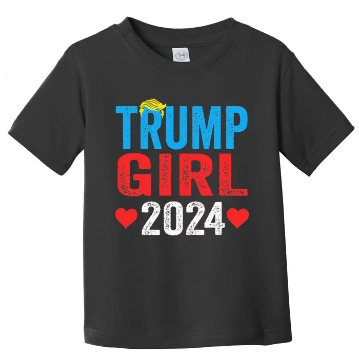 Trump Girl 2024 S Cute Trump Flag Toddler T-Shirt