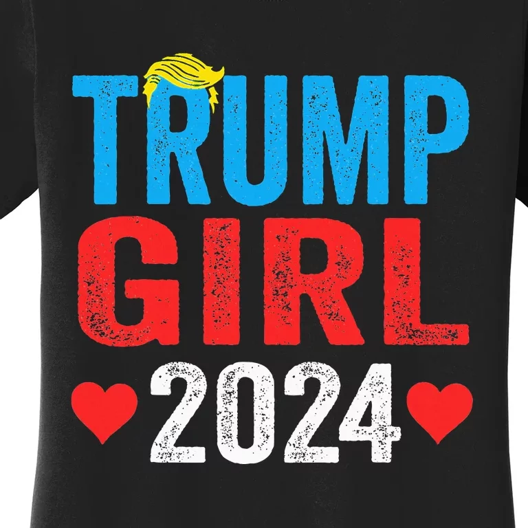 Trump Girl 2024 S Cute Trump Flag Women's T-Shirt