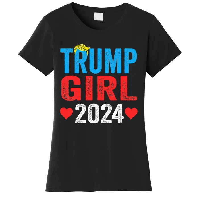 Trump Girl 2024 S Cute Trump Flag Women's T-Shirt