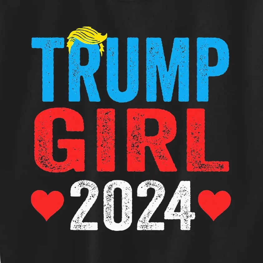 Trump Girl 2024 S Cute Trump Flag Kids Sweatshirt