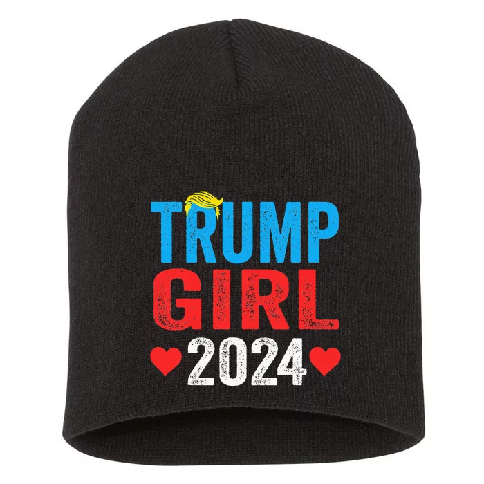 Trump Girl 2024 S Cute Trump Flag Short Acrylic Beanie