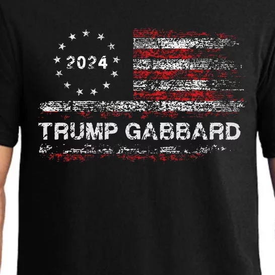 Trump Gabbard 2024 Us Flag Trump 24 Conservative Election Pajama Set