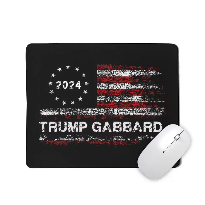 Trump Gabbard 2024 Us Flag Trump 24 Conservative Election Mousepad