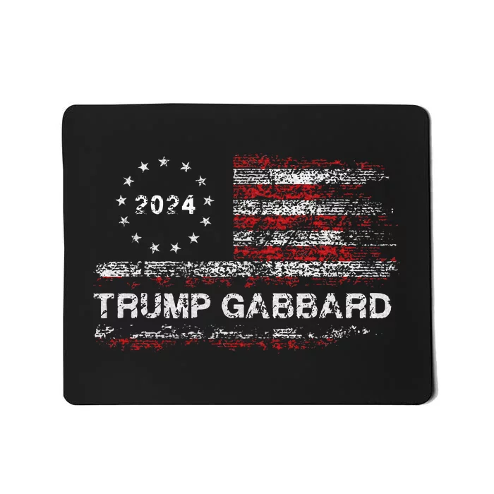 Trump Gabbard 2024 Us Flag Trump 24 Conservative Election Mousepad