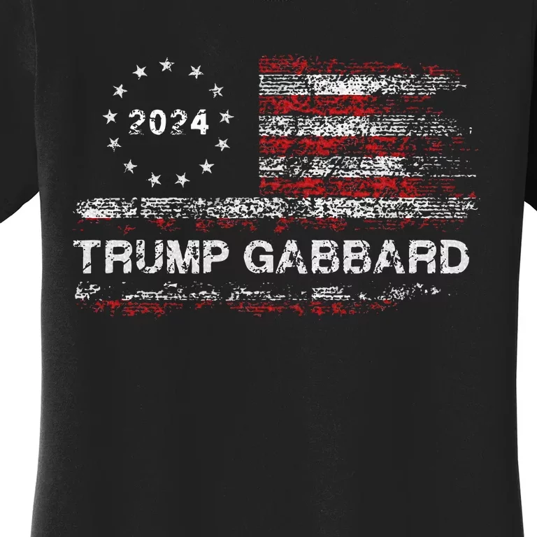 Trump Gabbard 2024 Us Flag Trump 24 Conservative Election Women's T-Shirt