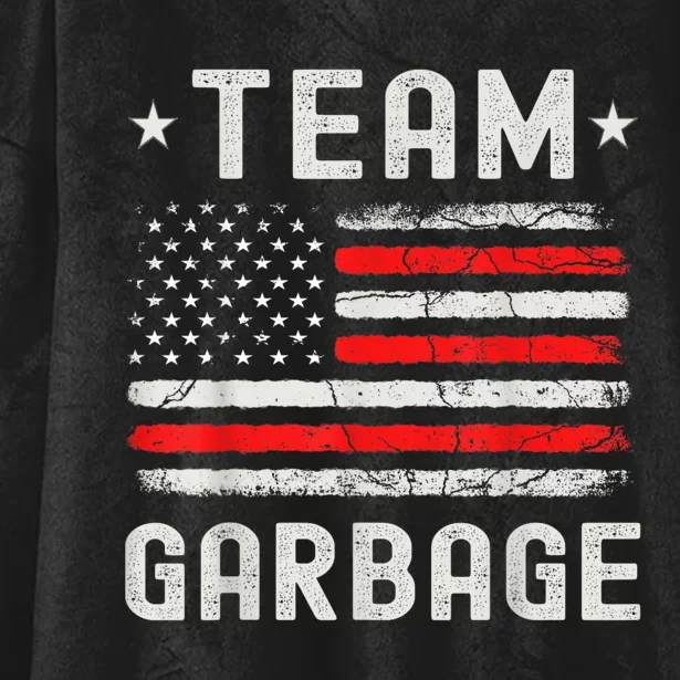 Team Garbage 2024 American Flag Hooded Wearable Blanket