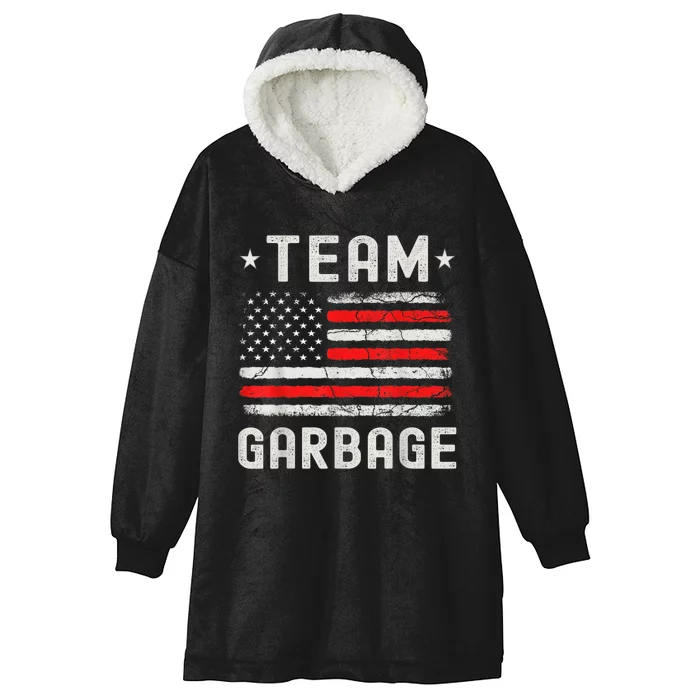 Team Garbage 2024 American Flag Hooded Wearable Blanket