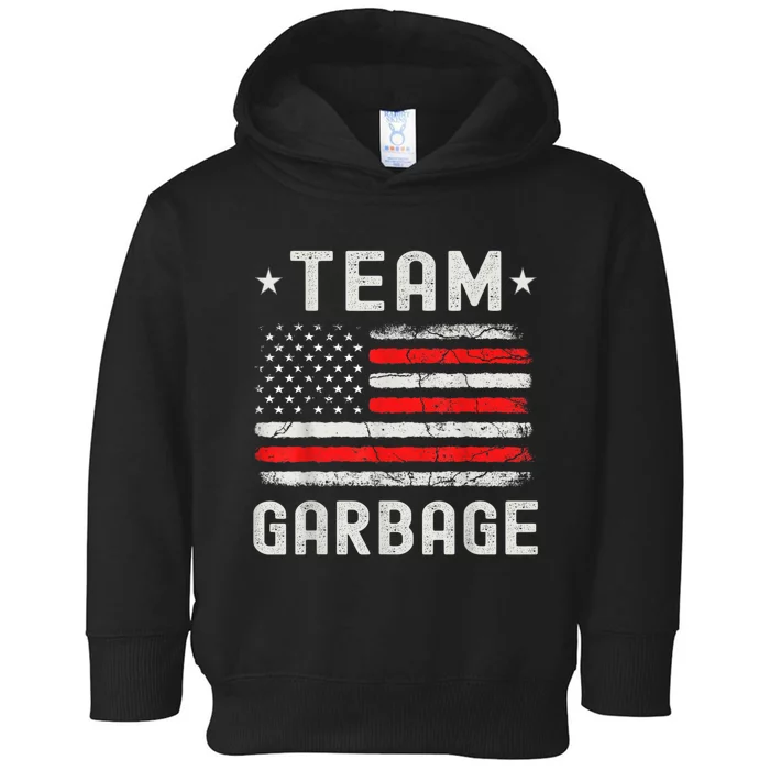 Team Garbage 2024 American Flag Toddler Hoodie