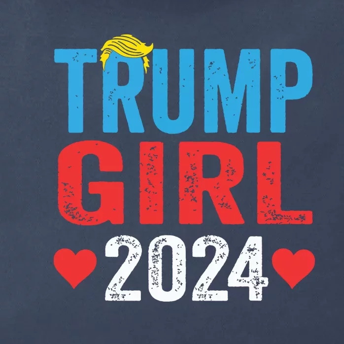 Trump Girl 2024 Shirts Cute Trump Flag Girls Kids Zip Tote Bag